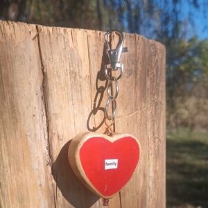 Wooden Heart Keychain